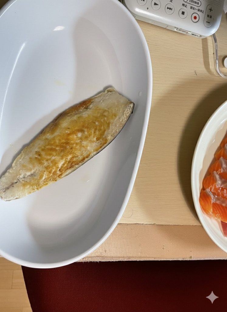 焼きサバとサーモン